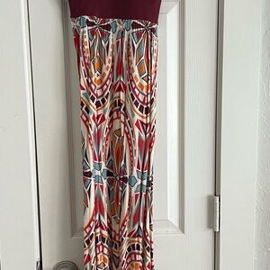 Belle Du Jour Burgundy and Multicolor Maxi Dress